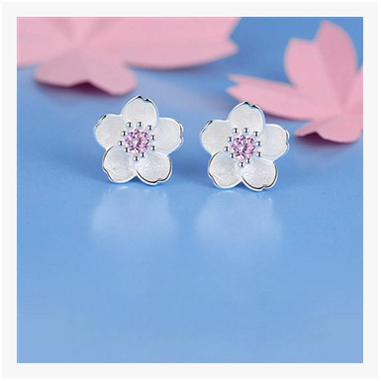 Floral silver jewelry for women