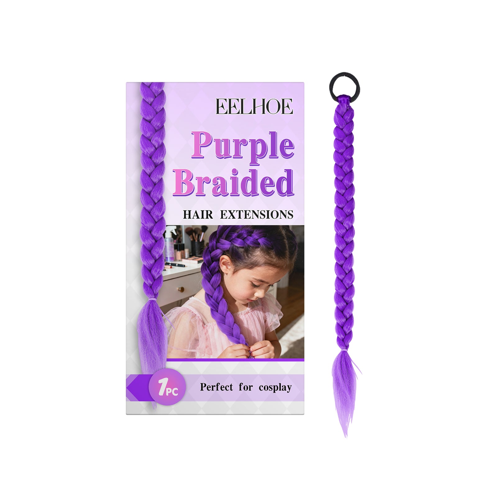 Purple Braided Hair Extensions
