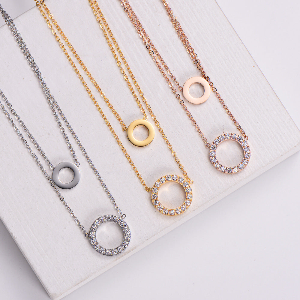 Micro Inlaid Zircon Jewelry Ring Necklace For Women