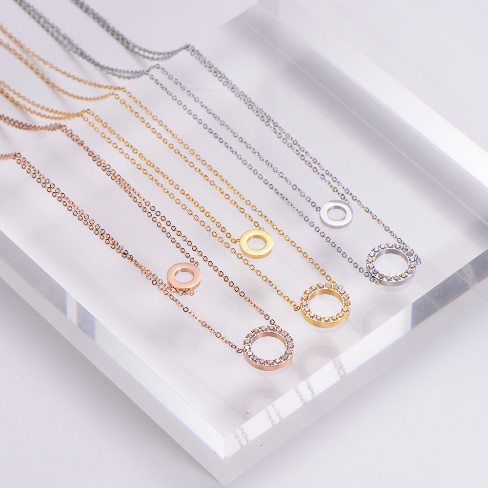 Micro Inlaid Zircon Jewelry Ring Necklace For Women