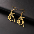 Titanium Steel Earrings Light Luxury High-end Hollow Hummingbird Honey