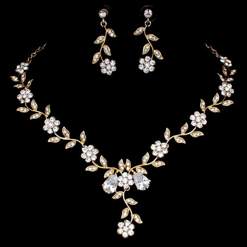 Set Full Diamond Necklace Pendant Set