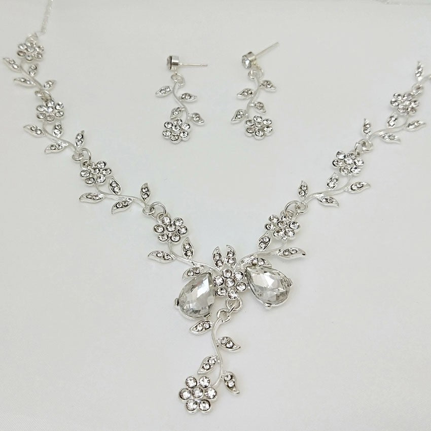 Set Full Diamond Necklace Pendant Set