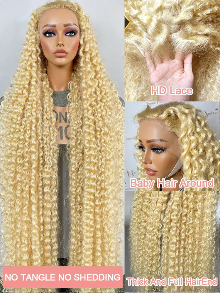 613 HD Lace Frontal Wig 13x4 Deep Loose Wave Transparent Remy Color Front Human Hair Wig 13x6 Blonde Water Curly Human Hair Wig