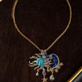 European Antique Moen Face Sun Moon Sun Moon Necklace
