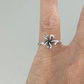 Vintage Design Cute Mini Flower Distressed Ring